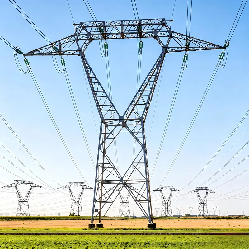 Torre de línea de transmisión de alto voltaje de 400 kV