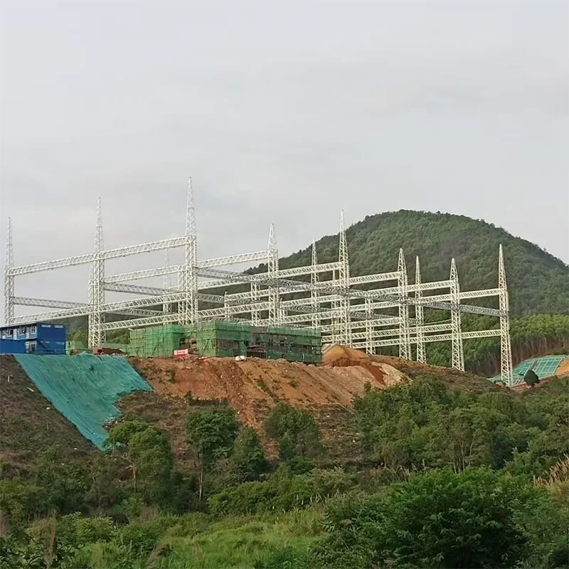 Estructuras de acero de subestaciones de transmisión eléctrica