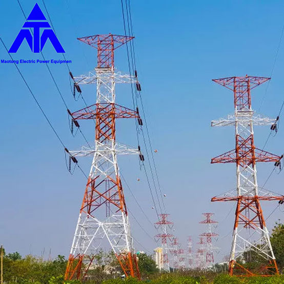 Torre de energía eléctrica de tubería de acero Torre de celosía 110KV